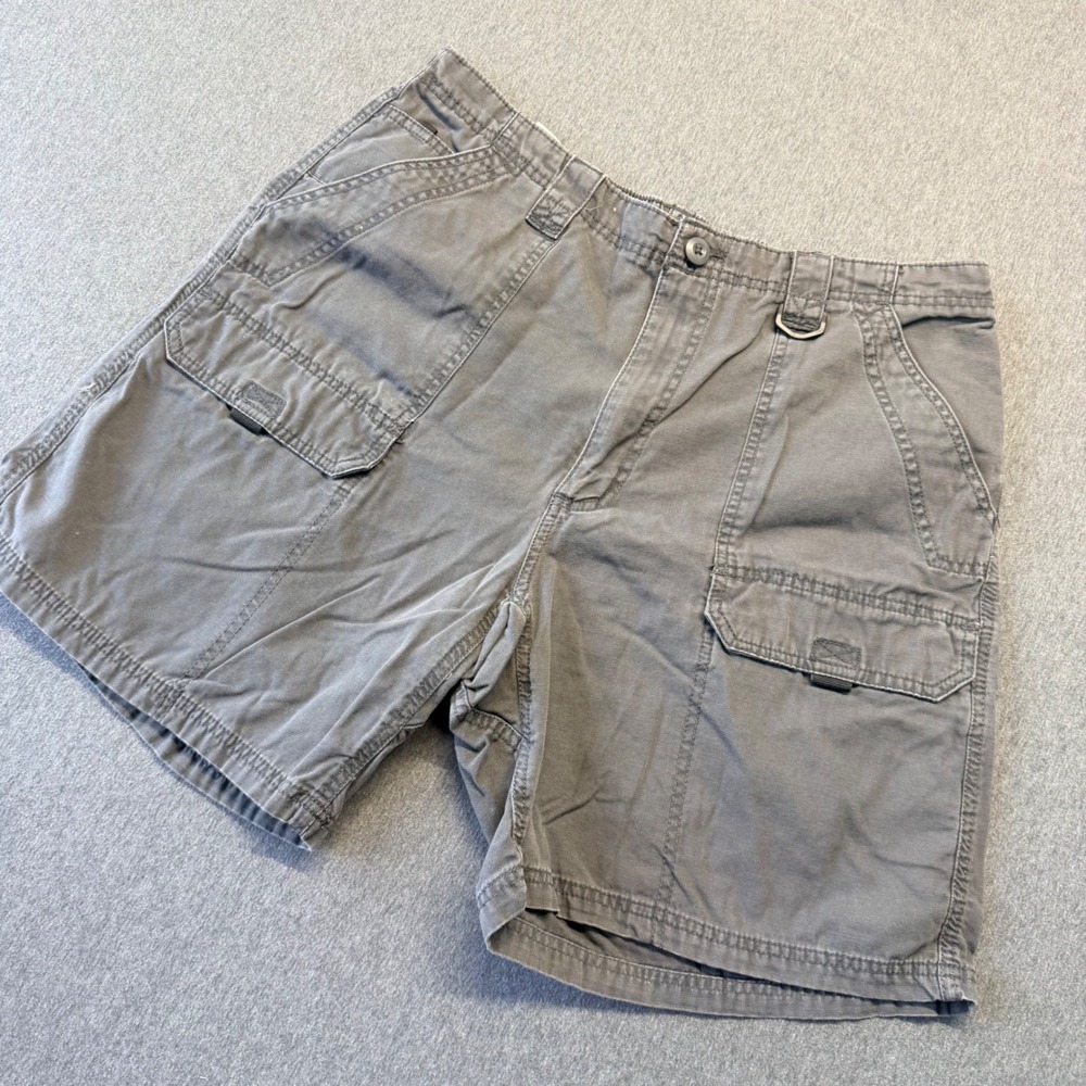 Wrangler Authentics Mens Gray Cargo Shorts Size 36 Cotton Canvas NW941AN
